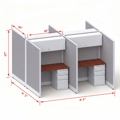 Cubicle Stations 67H 4pack Cluster