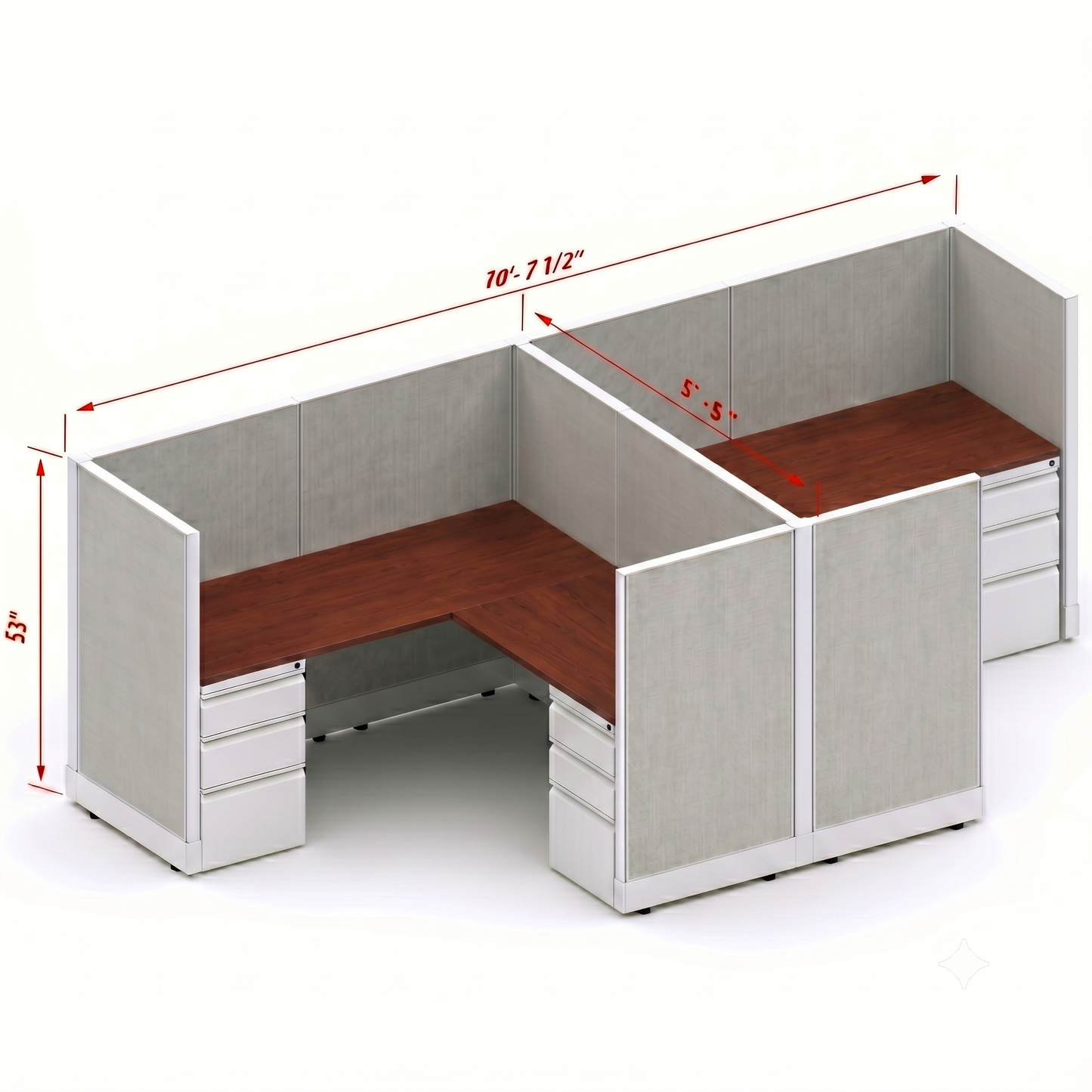 Workstation Desk 53H 2pack cluster