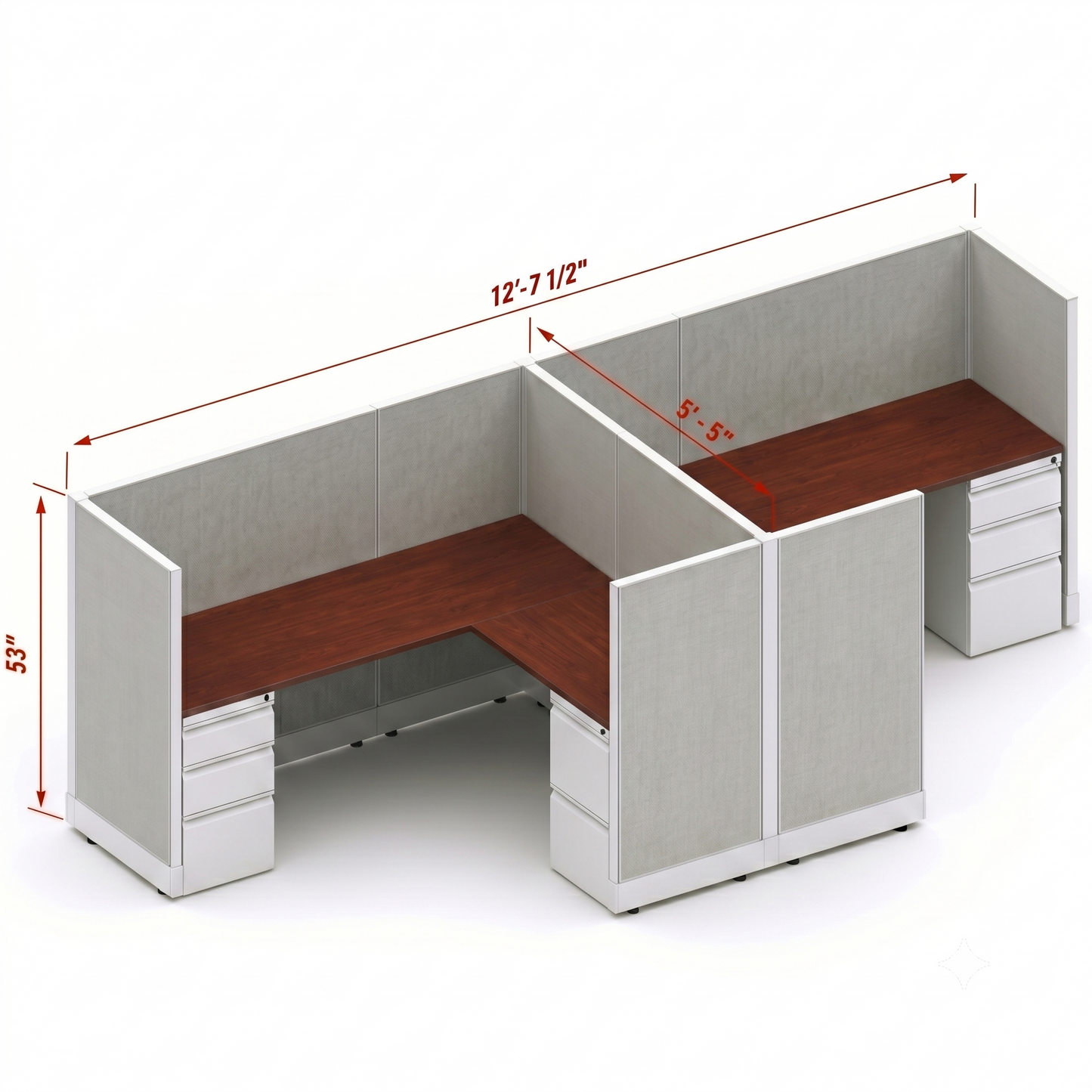 Workstation Desk 53H 2pack cluster