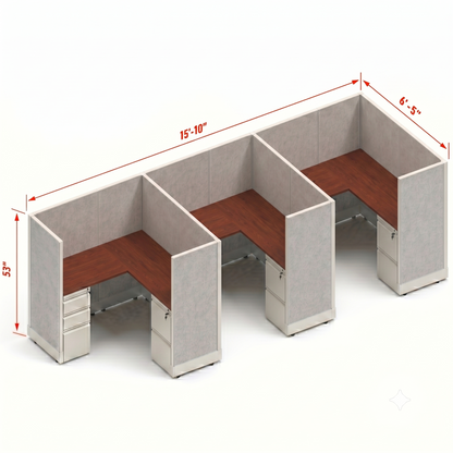 Workstation Desk 53H 3pack inline