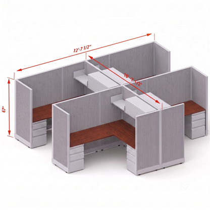 Workstation Desk 67H 4pack cluster