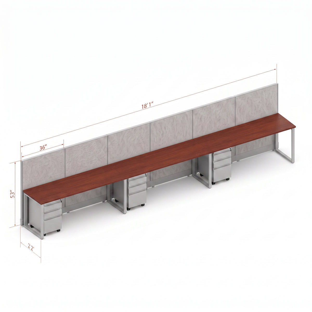 Open Workstation 53H 3pack Inline
