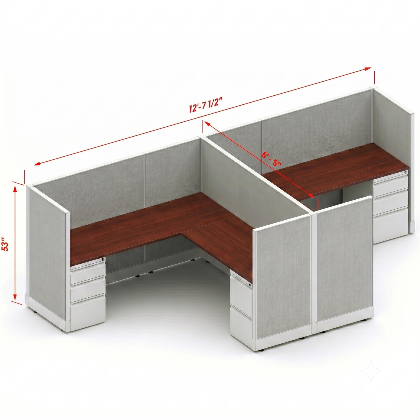 Workstation Desk 53H 2pack cluster