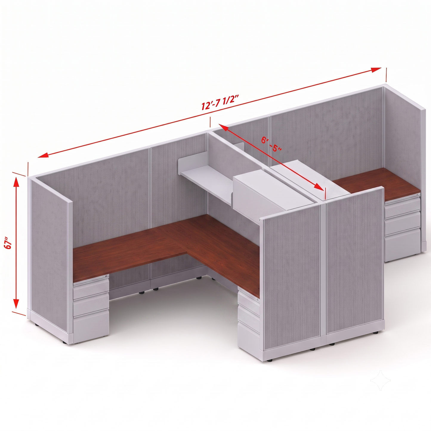 Workstation Desk 67H 2pack cluster
