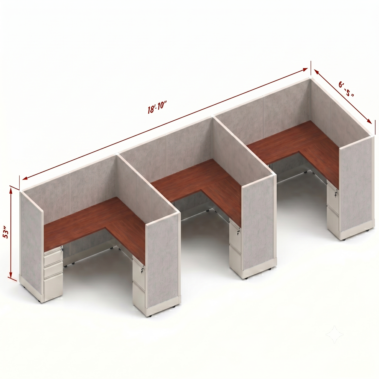 Workstation Desk 53H 3pack inline