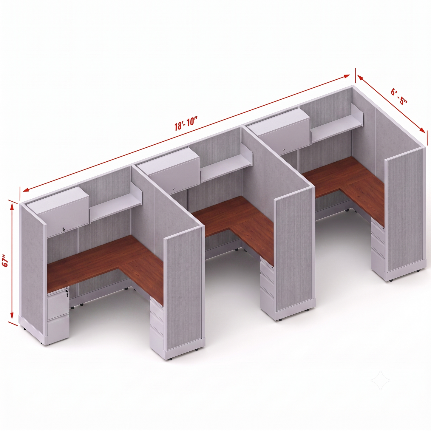 Workstation Desk 67H 3pack inline