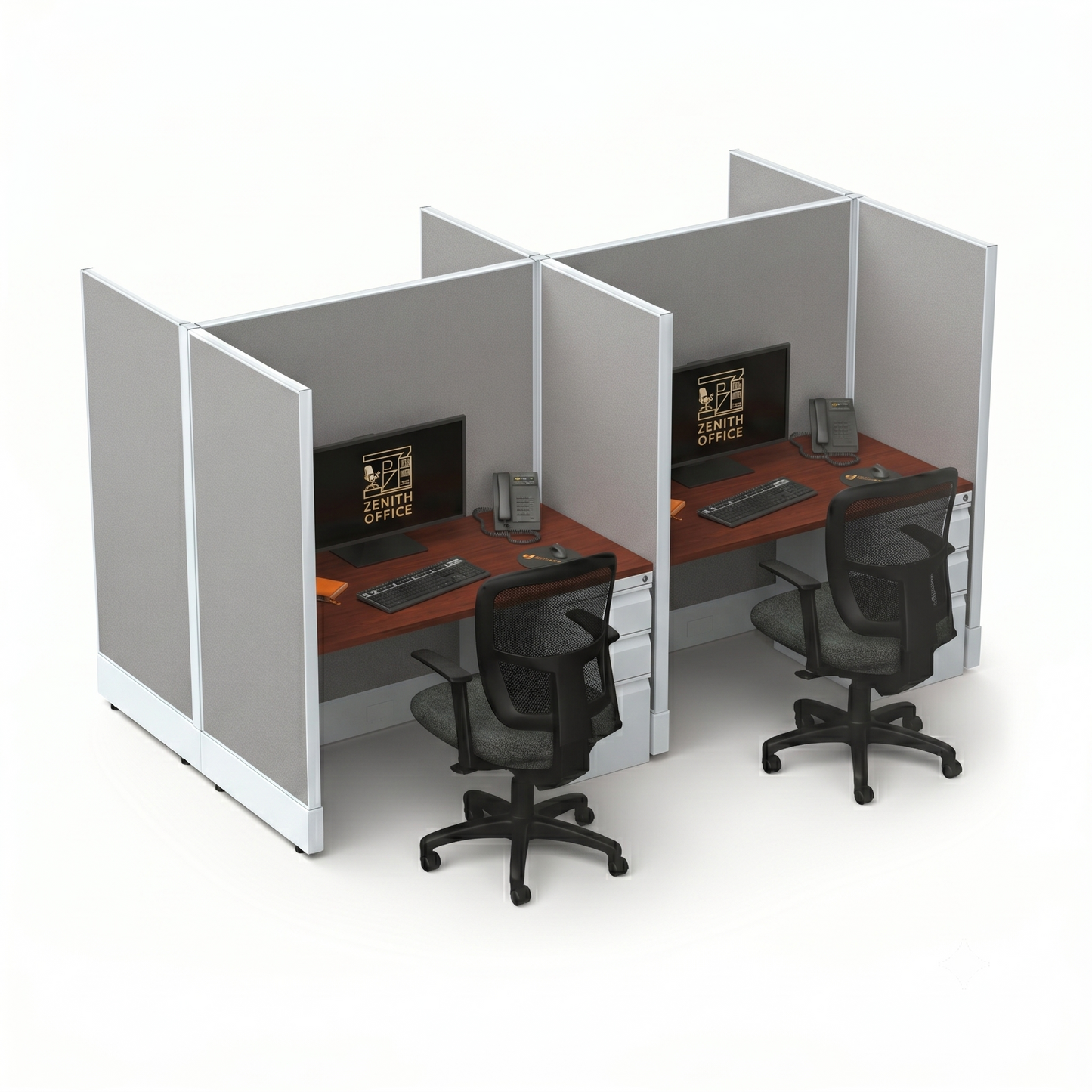 Office Cubicle Desk 53H 4pack Cluster