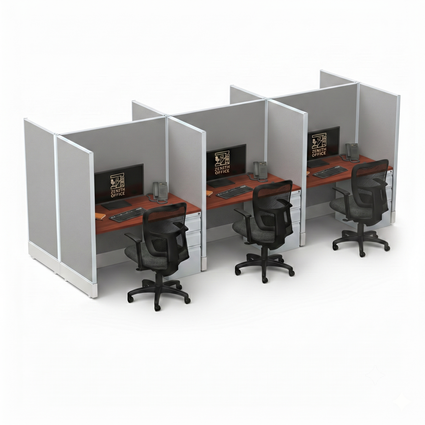 Office Cubicle Desk 53H 6pack Cluster