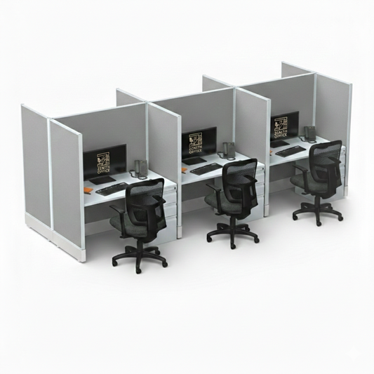 Office Cubicle Desk 53H 6pack Cluster