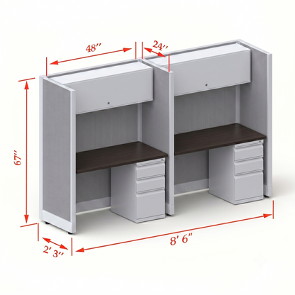 Cubicle Stations 67H 2pack Inline