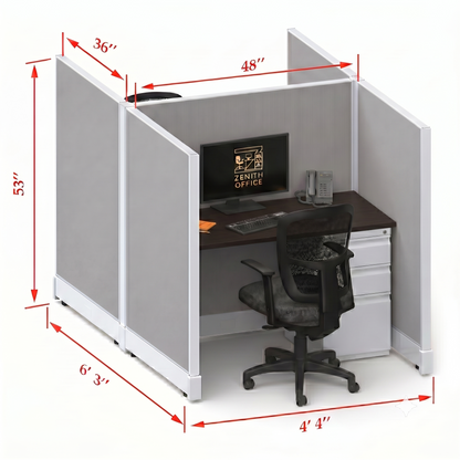 Office Cubicle Desk 53H 2pack Cluster