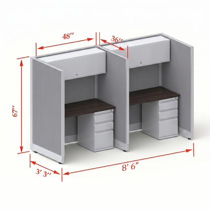 Cubicle Stations 67H 2pack Inline