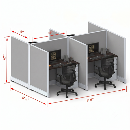 Office Cubicle Desk 53H 4pack Cluster