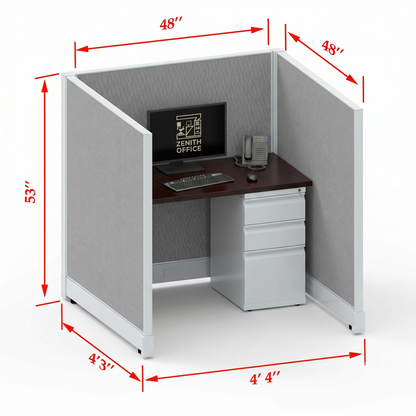 Office Cubicle Desk 53H Single