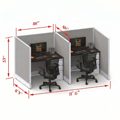 Office Cubicle Desk 53H 2pack Inline
