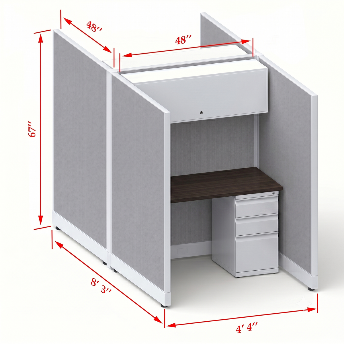 Cubicle Stations 67H 2pack Cluster