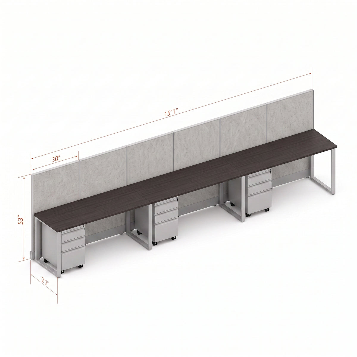 Open Workstation 53H 3pack Inline