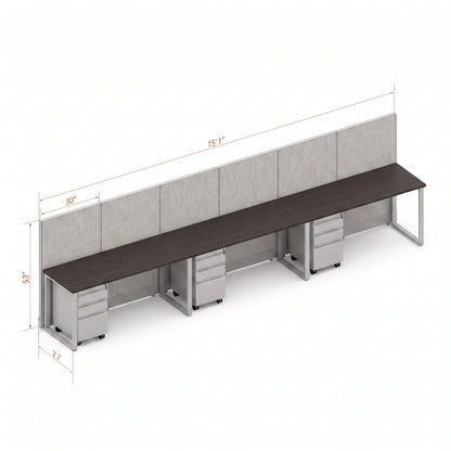 Open Workstation 53H 3pack Inline