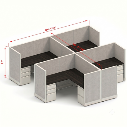 Workstation Desk 53H 4pack cluster