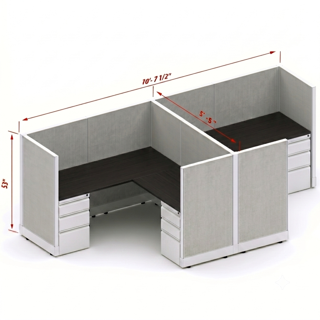 Workstation Desk 53H 2pack cluster