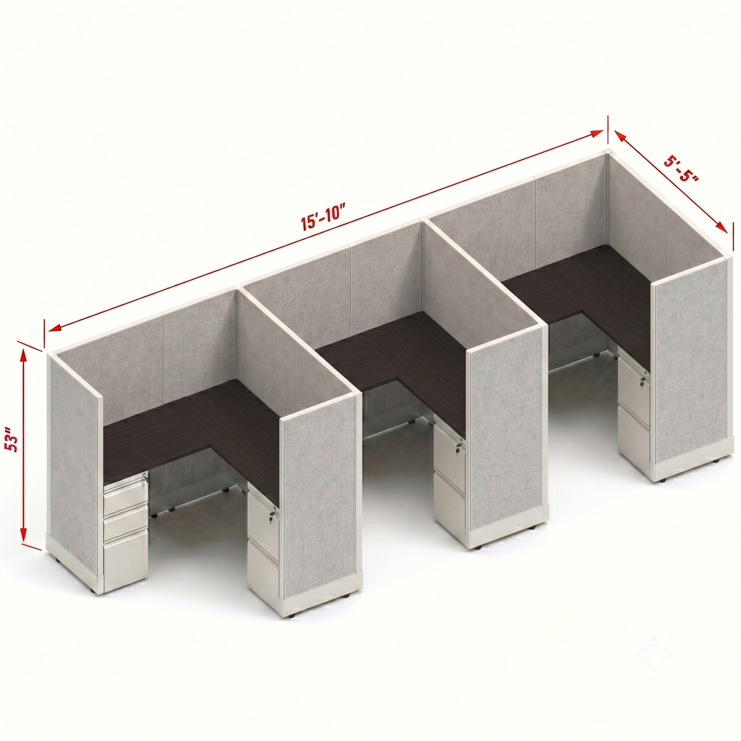 Workstation Desk 53H 3pack inline