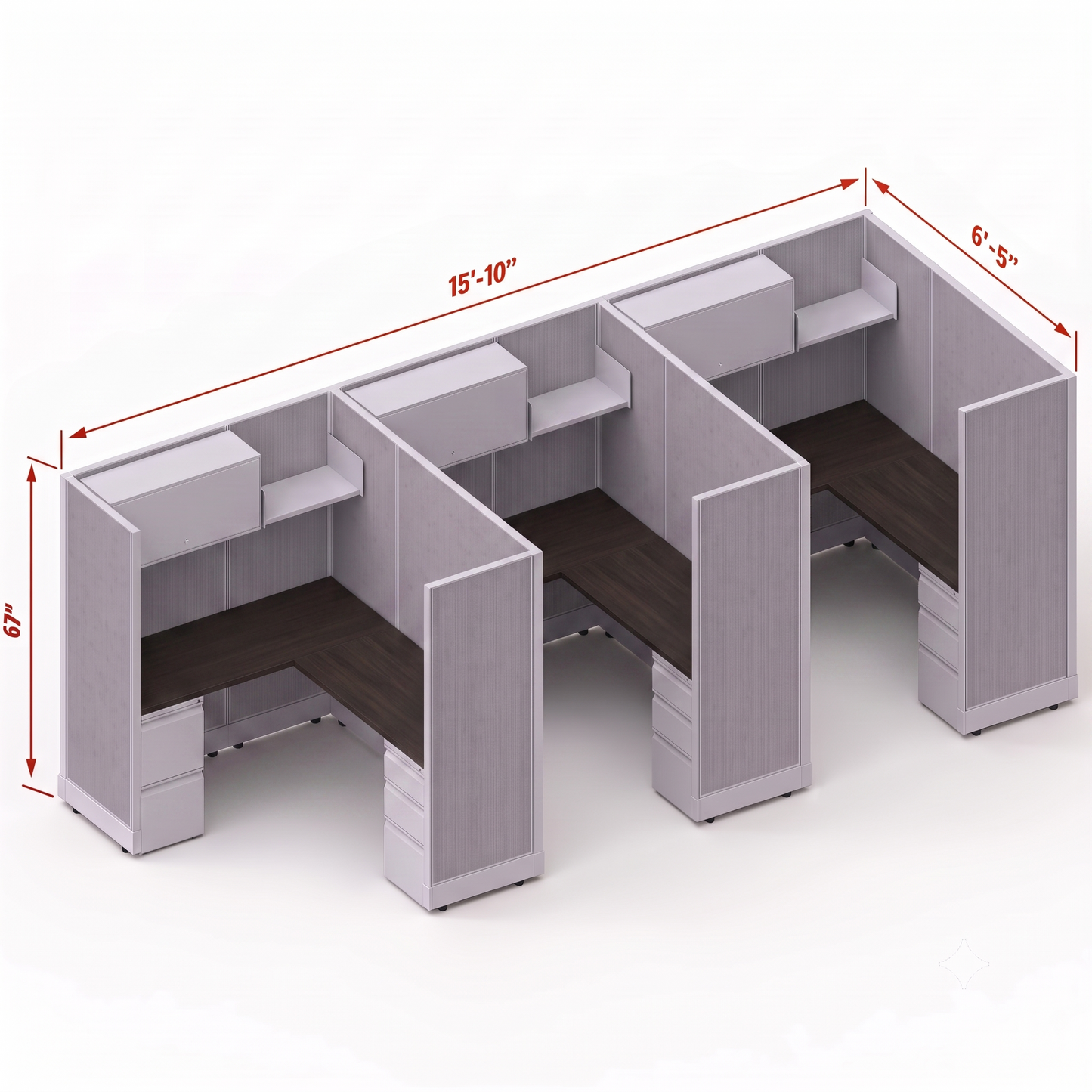 Workstation Desk 67H 3pack inline
