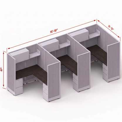 Workstation Desk 67H 3pack inline