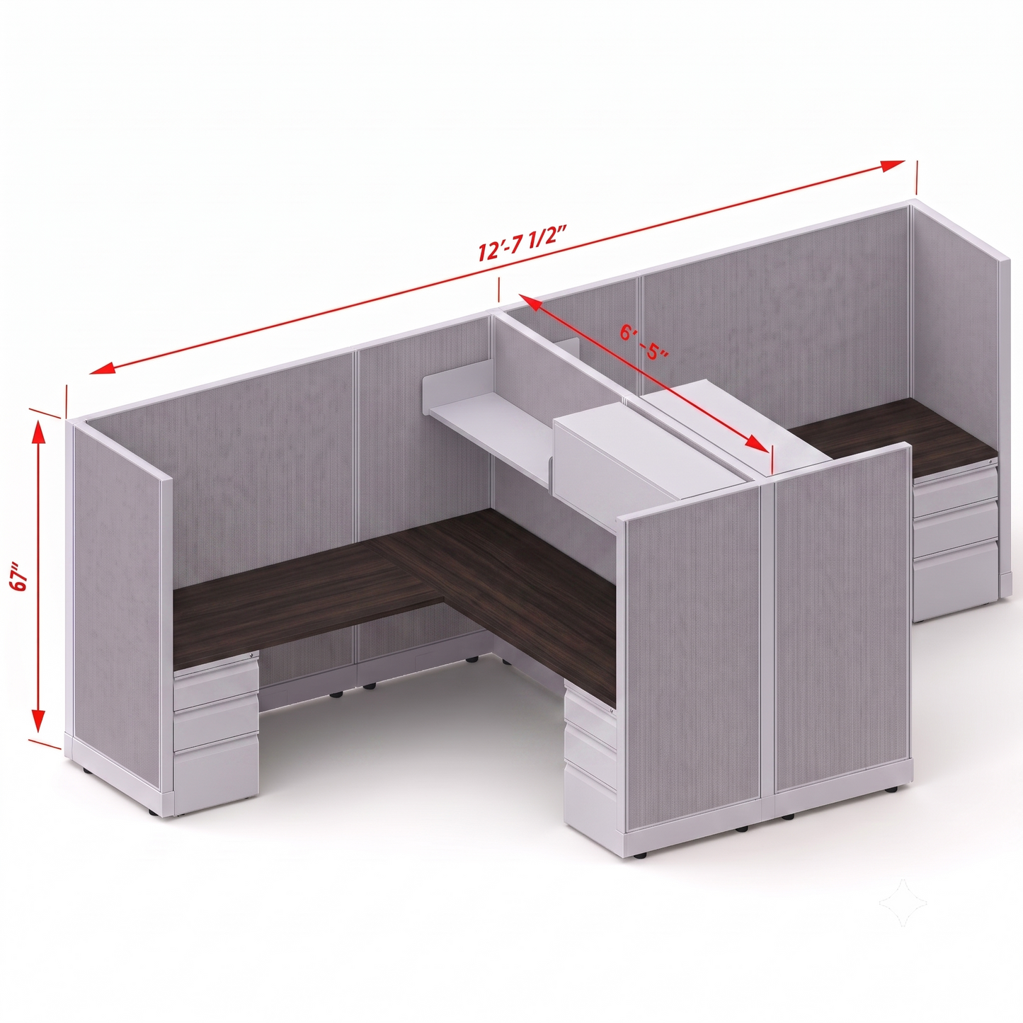 Workstation Desk 67H 2pack cluster