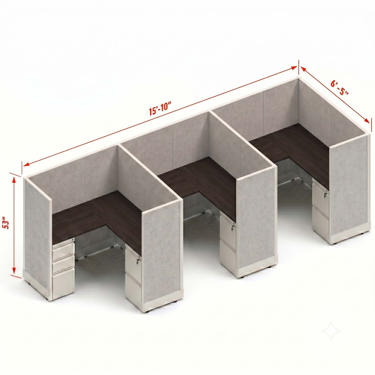 Workstation Desk 53H 3pack inline