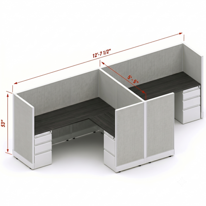Workstation Desk 53H 2pack cluster