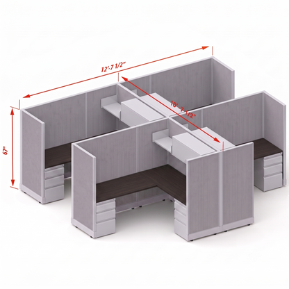 Workstation Desk 67H 4pack cluster