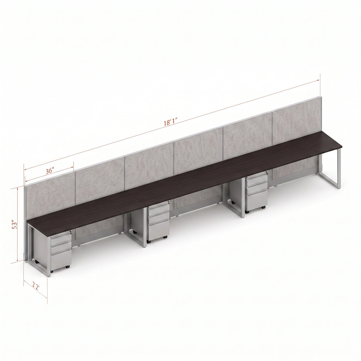 Open Workstation 53H 3pack Inline