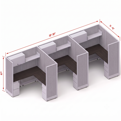 Workstation Desk 67H 3pack inline