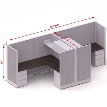Workstation Desk 67H 2pack cluster