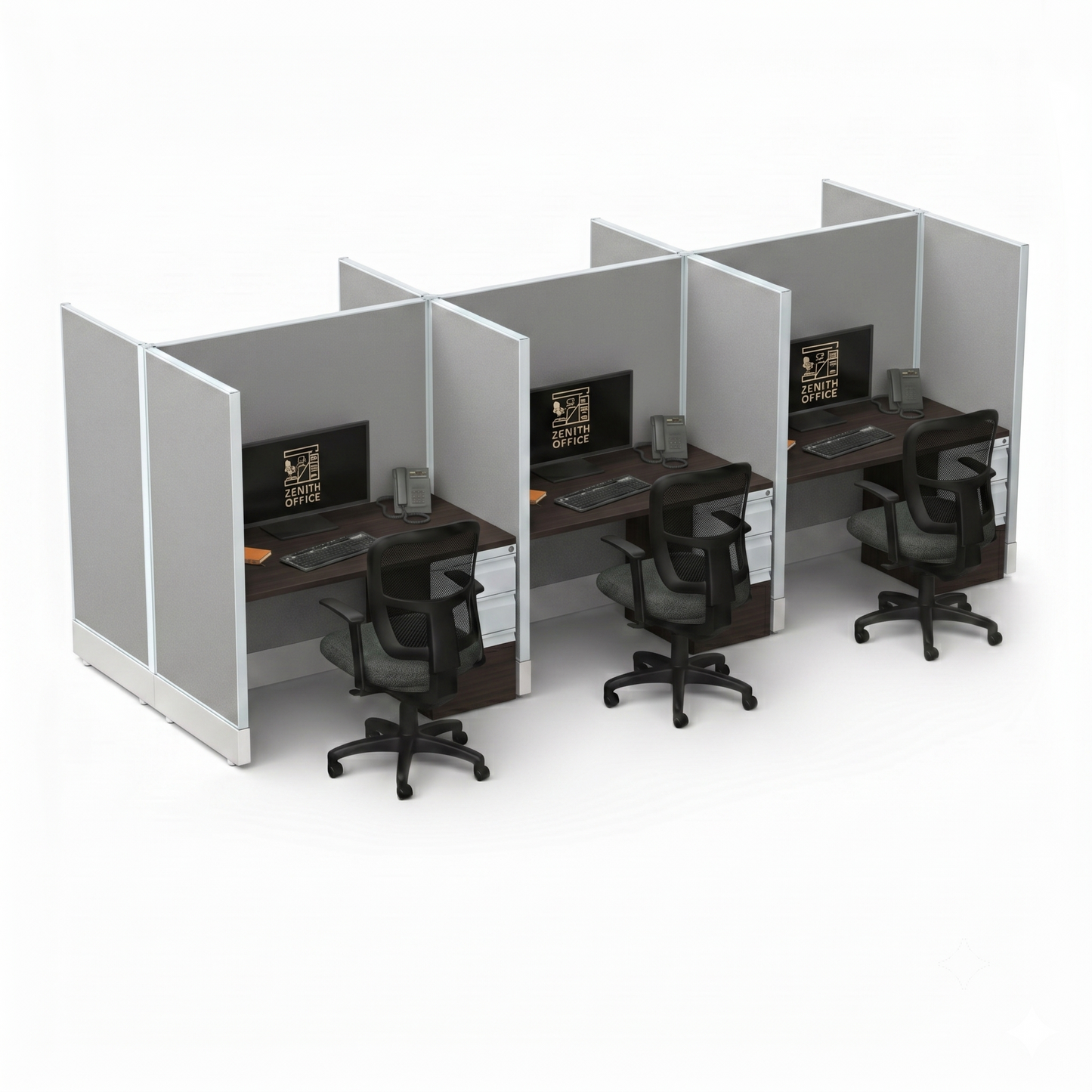 Office Cubicle Desk 53H 6pack Cluster