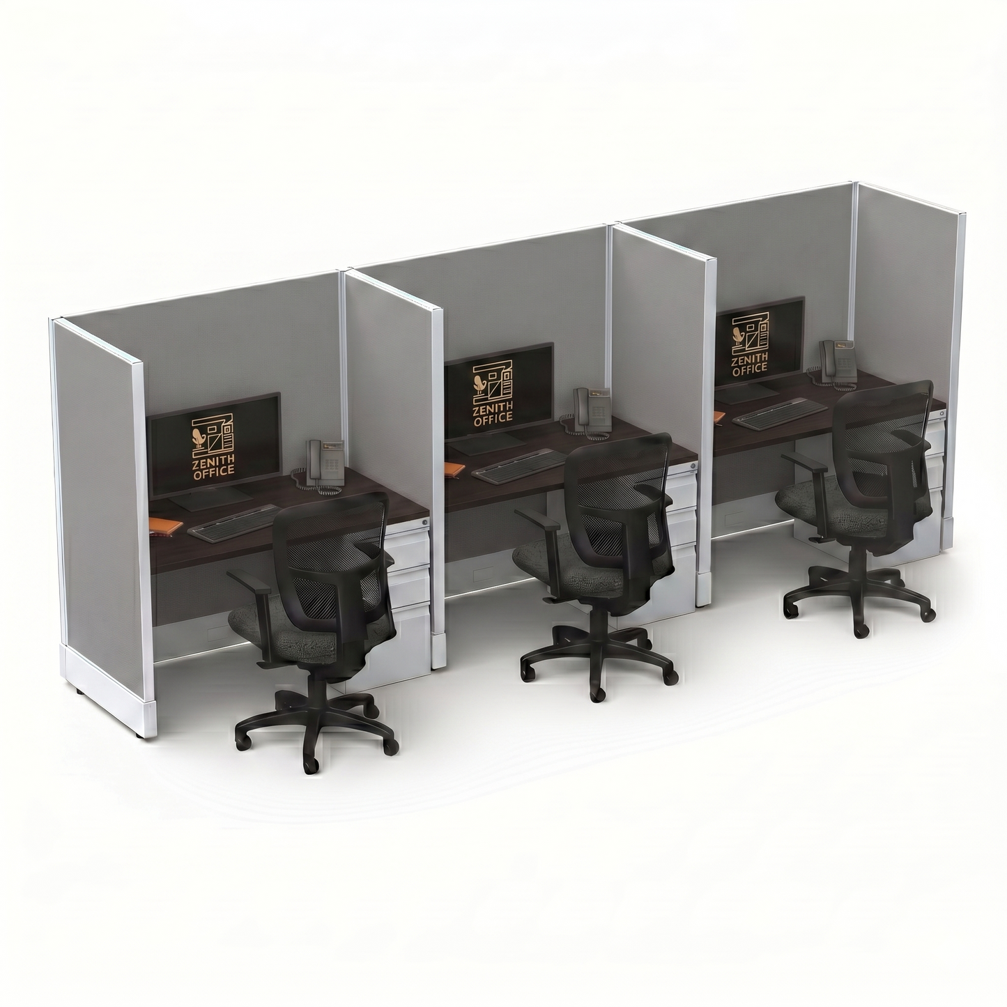 Office Cubicle Desk 53H 3pack Inline