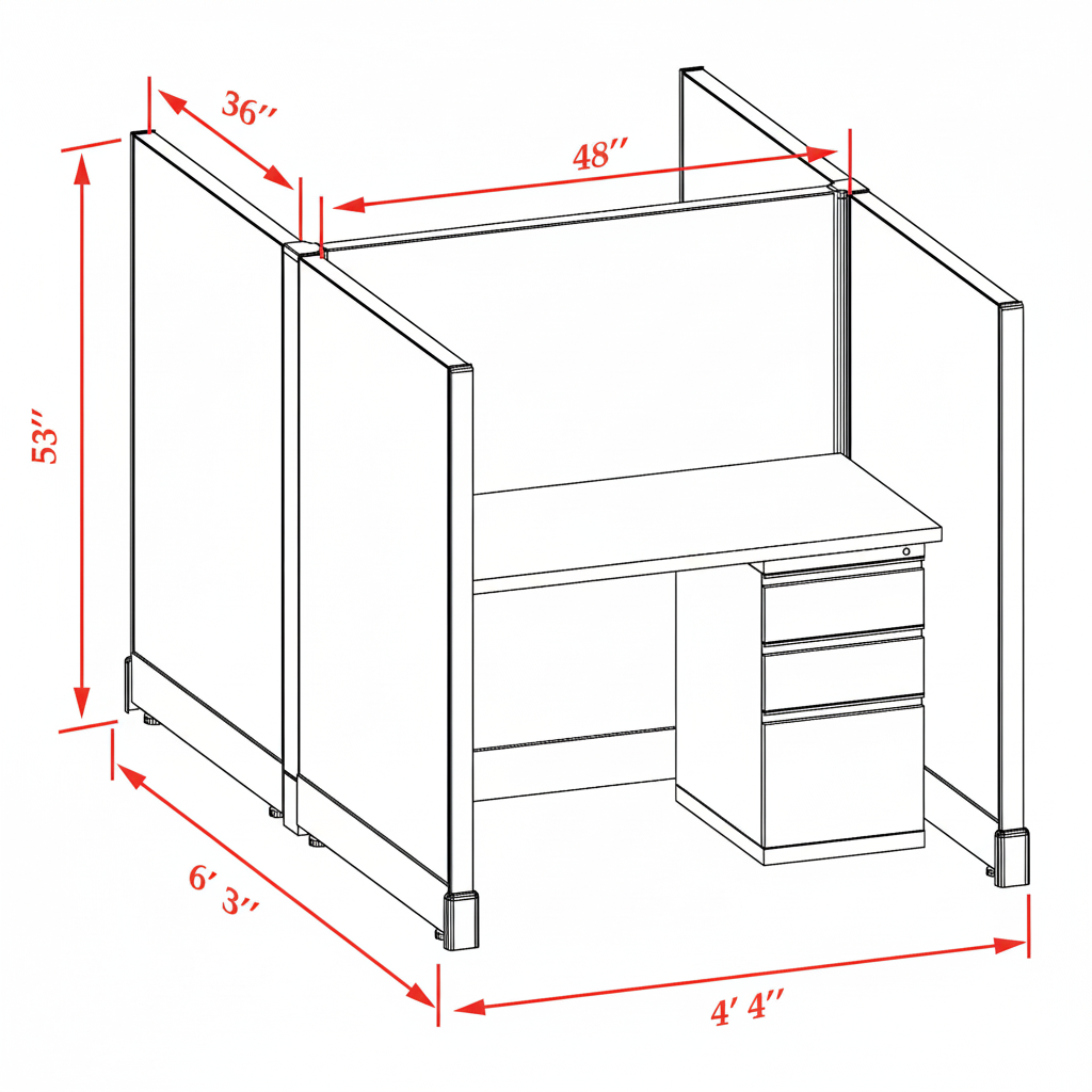 Office Cubicle Desk 53H 2pack Cluster