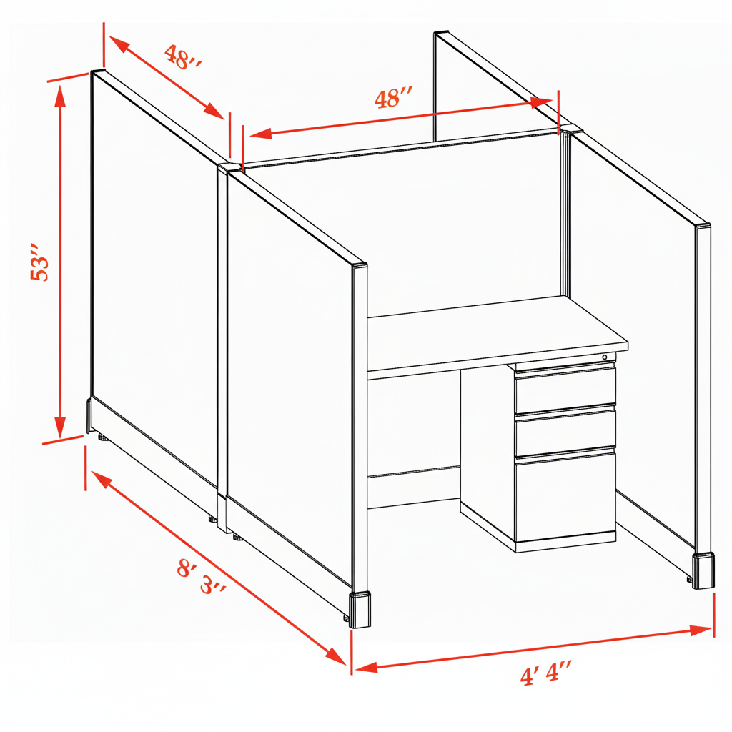 Office Cubicle Desk 53H 2pack Cluster
