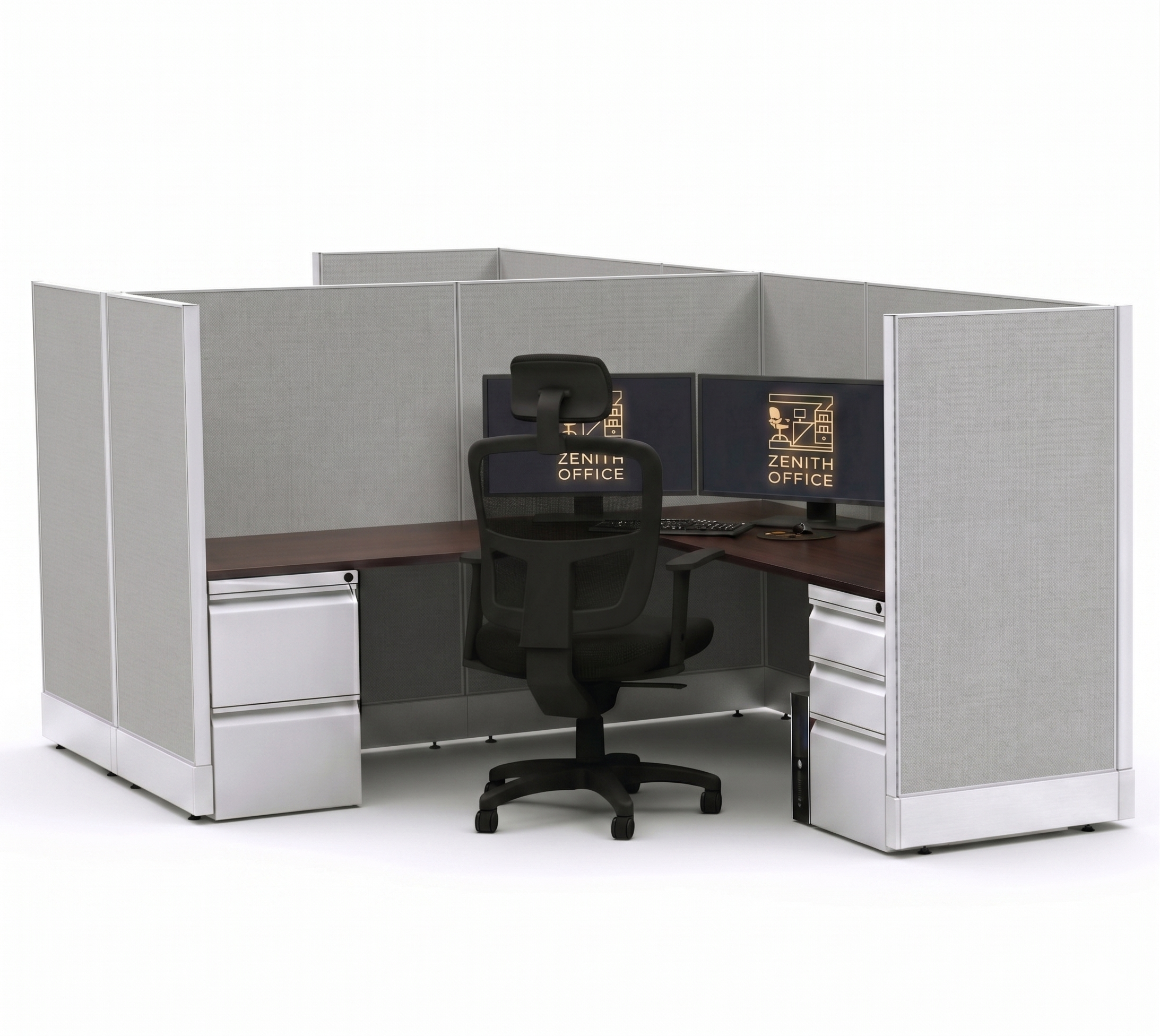 53H Workstation Desk 2-Station Cluster | Zenith Office