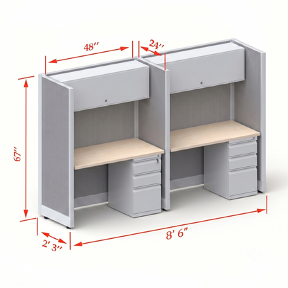 Cubicle Stations 67H 2pack Inline