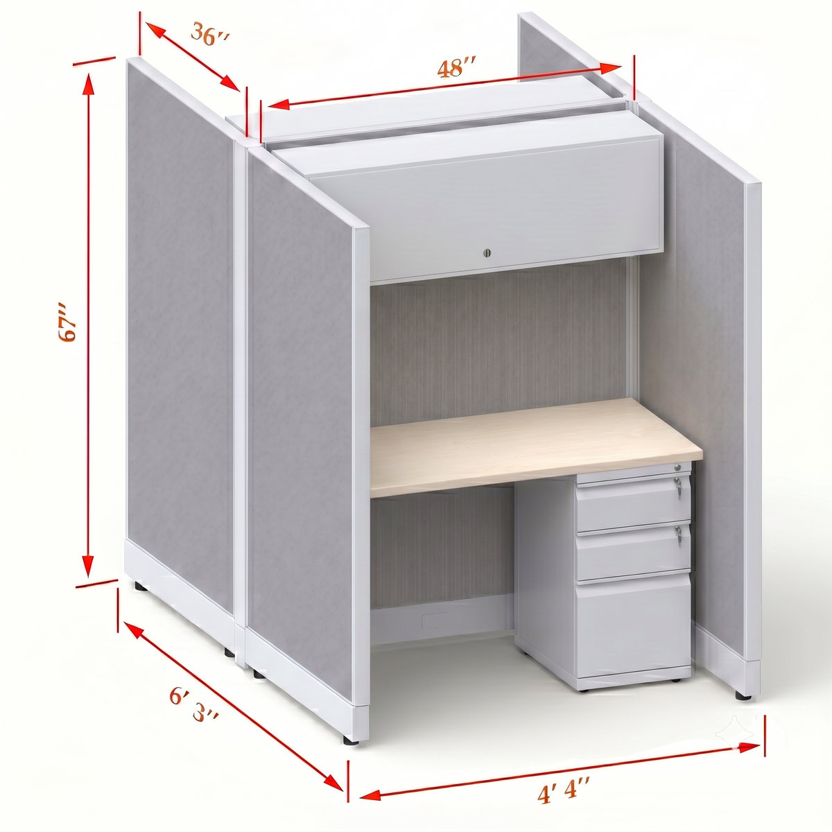 Cubicle Stations 67H 2pack Cluster