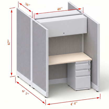 Cubicle Stations 67H 2pack Cluster
