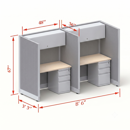 Cubicle Stations 67H 2pack Inline