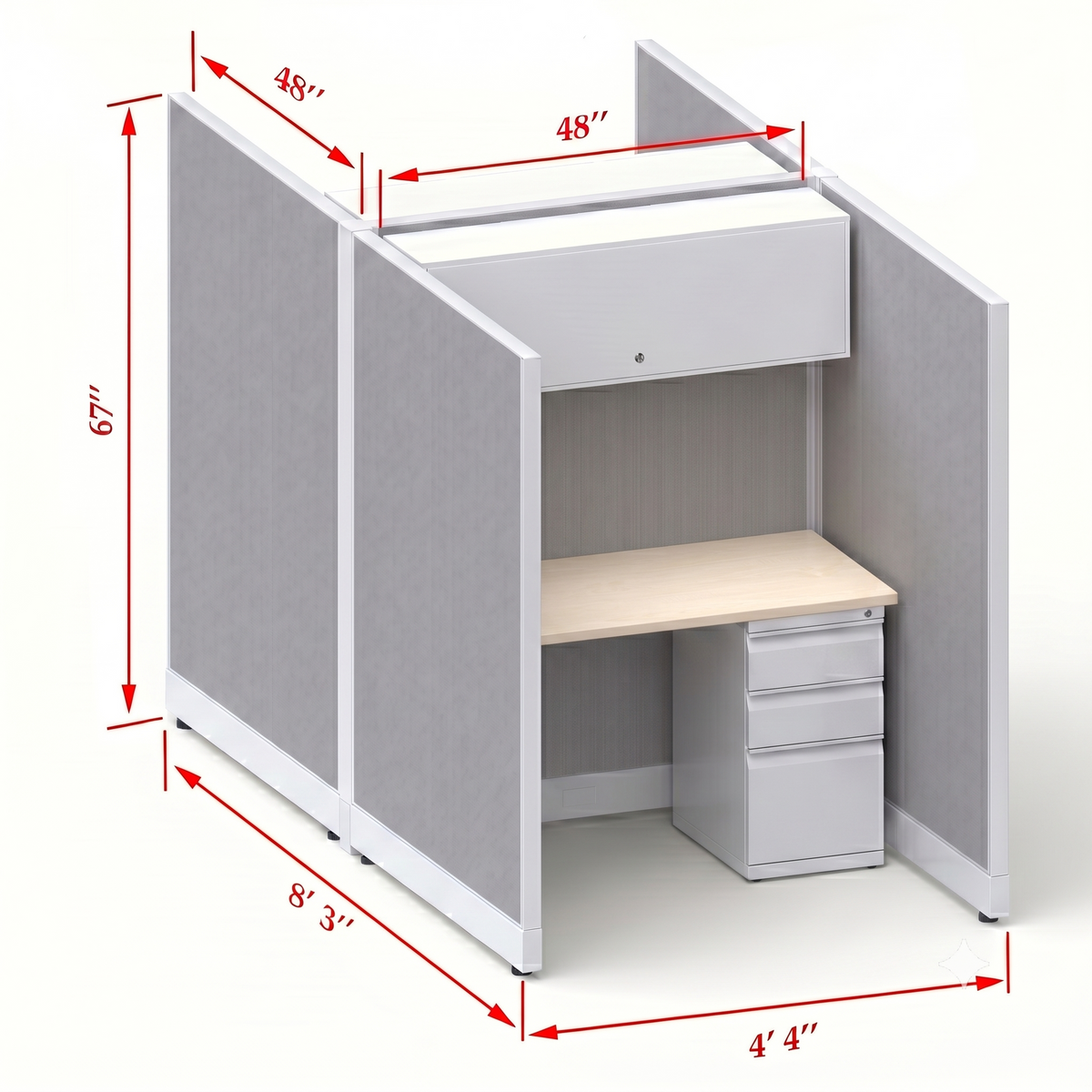 Cubicle Stations 67H 2pack Cluster
