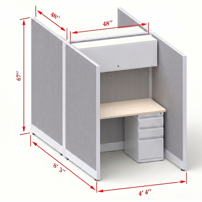 Cubicle Stations 67H 2pack Cluster