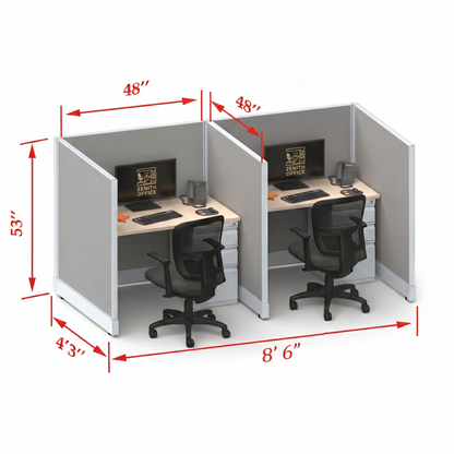 Office Cubicle Desk 53H 2pack Inline