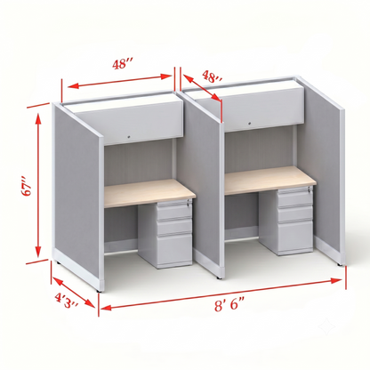 Cubicle Stations 67H 2pack Inline