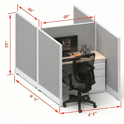 Office Cubicle Desk 53H 2pack Cluster