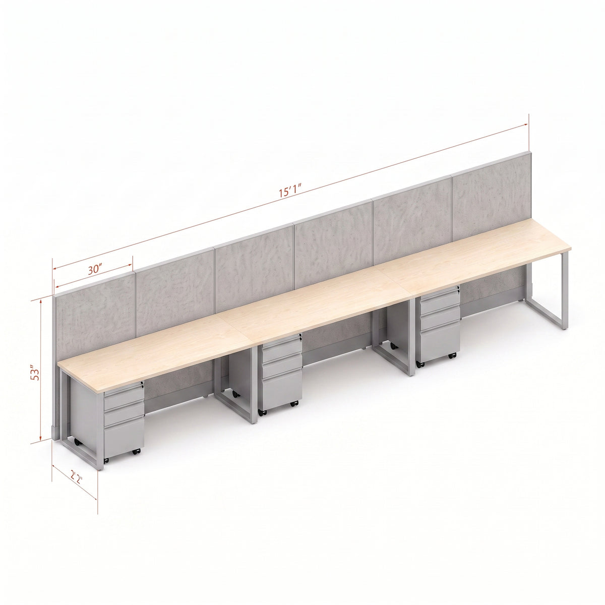 Open Workstation 53H 3pack Inline