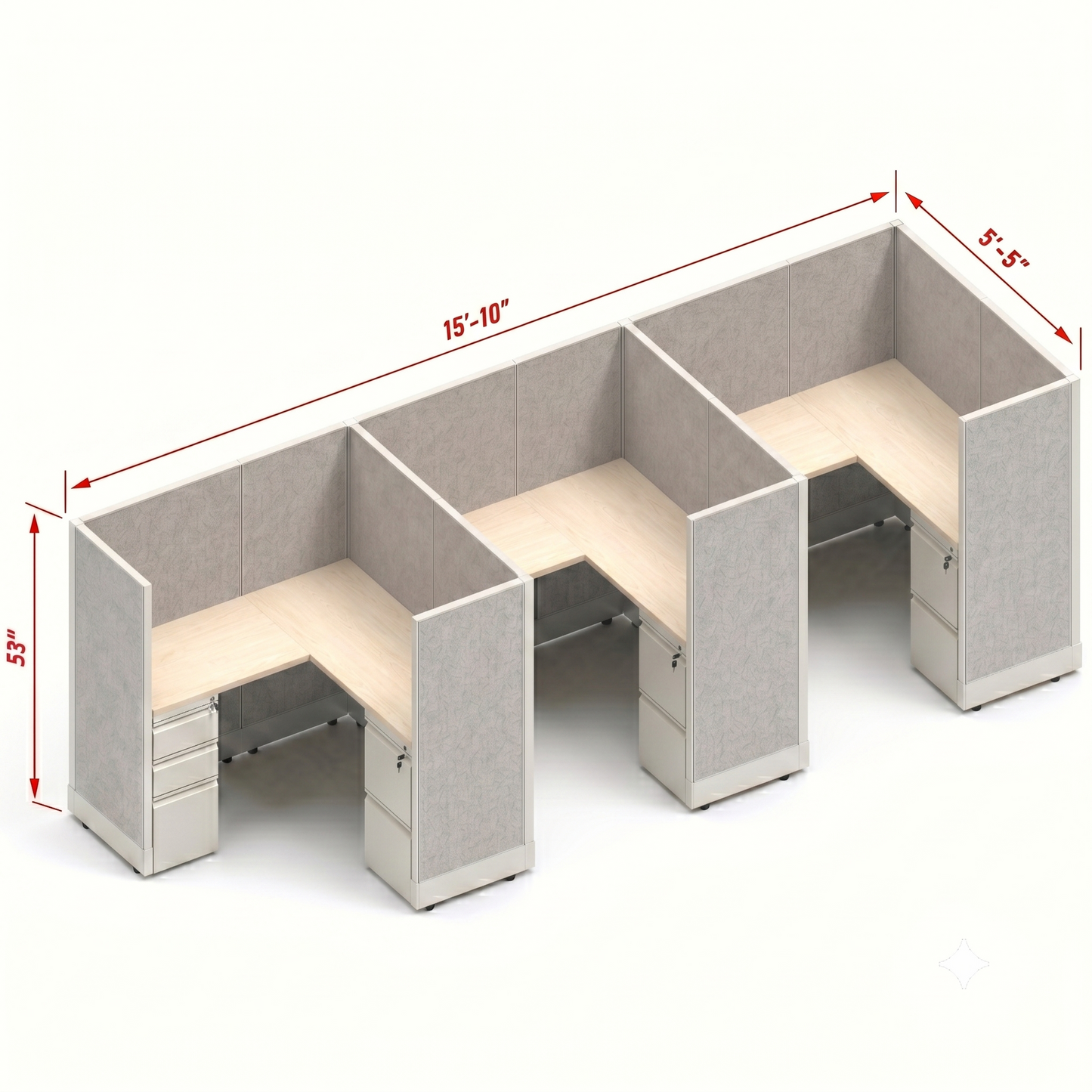Workstation Desk 53H 3pack inline